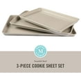 thumbnail image 3 of ZJQYDS Gallen 3-Piece Cookie Sheet Set – 13", 15", 17" Baking Pans, Ceramic Nonstick, PFA-Free, Carbon Steel – Oven Safe to 450°F, Warp-Resistant, Easy to Clean - Taupe, 3 of 13