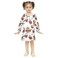 thumbnail image 2 of long-sleeved dress Penguins and Guitar A-line dress with ribbed cuffs Soft and comfortable, 2 of 6