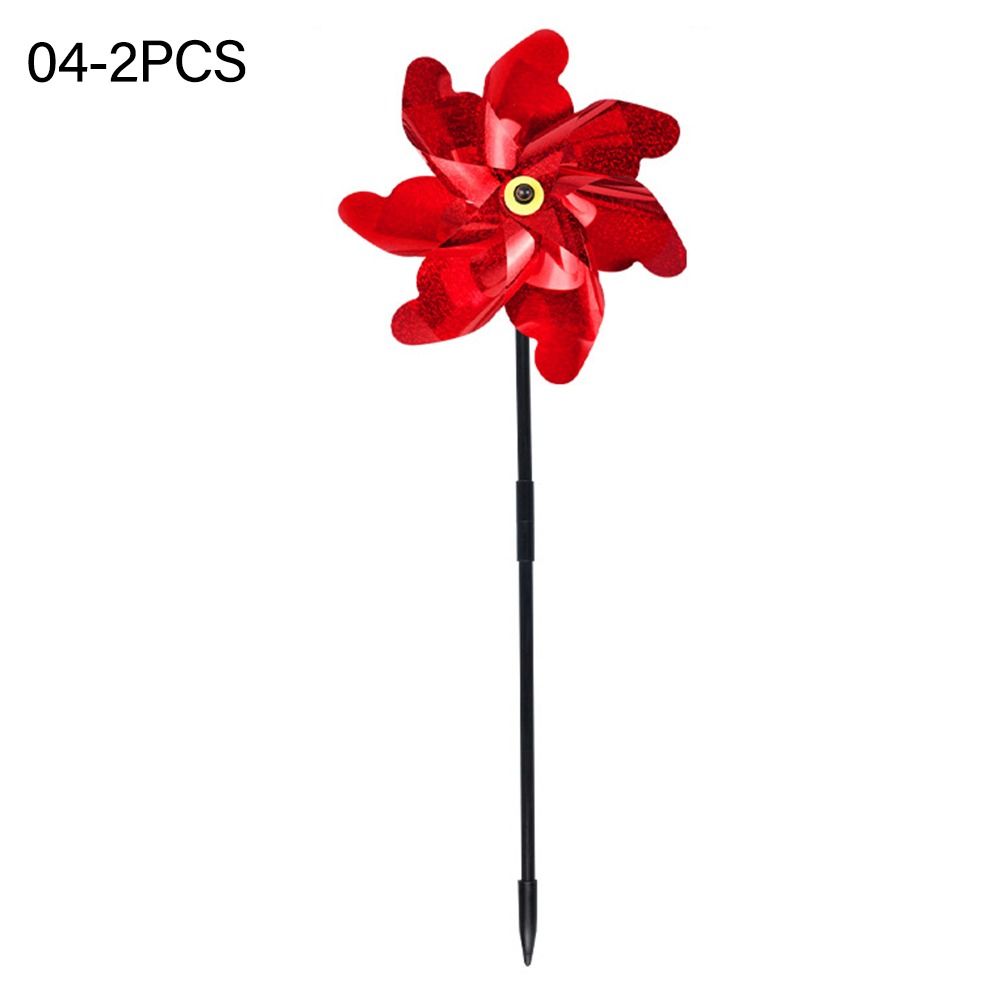 2PCS Scare Birds Reflective Sparkly Pinwheels Garden Lawn Yard