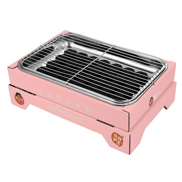 Parrilla Ahumadora Para Barbacoa, Parrilla De Carbón De Acero Inoxidable, Compacta, Desmontable Para Picnics