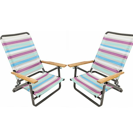 Deluxe 3-position Lightweight Beach Chair Camping Hiking Chair With