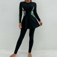 thumbnail image 2 of Qingpeng Two Piece Swimsuits for Women Full Cover Long Sleeve Rash Guard Pants Bathing Suit Modest Swimwear, 2 of 7