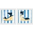 thumbnail image 1 of Great Art Now Beach Glam Navy on Stripes by Mercedes Lopez Charro, 2 Piece Framed Art Set Each 14"W x 14"H, 1 of 3