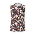 thumbnail image 6 of Lsque Guitar Skull record Print Men's Cotton Blend Sleeveless Muscle Shirts (S-3XL)- Moisture Wicking, Odor Protection, UPF 30+,Small, 6 of 8