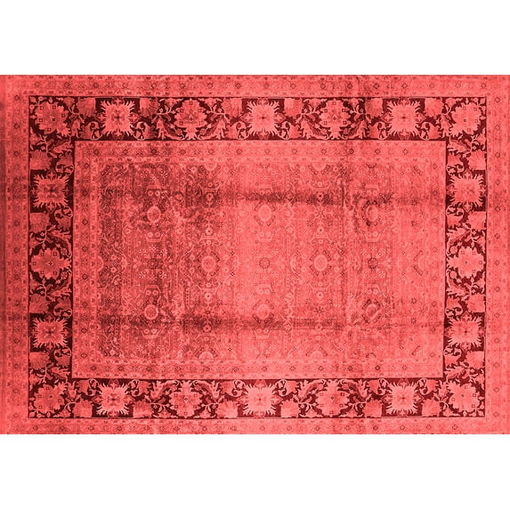 Ahgly Company Indoor Rectangle Oriental Red Industrial Area Rugs, 7' x 10'