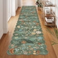 thumbnail image 3 of YOUFORTONG 2'6"x12' Washable Floral Scalloped Hallway Runner Rug, Non Slip Soft Thin Floor Mat for Farmhouse Kitchen Entryway Bathroom Bedroom Laundry Living Room,Green, 3 of 7