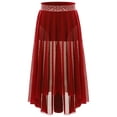 thumbnail image 7 of Aislor Girls Ballet Modern Jazz Dance Maxi Skirt Irregular Practice Lyrical Ballerina Burgundy 16, 7 of 7