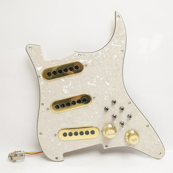 Guitar Prewired Loaded Pickguard, with SSS Burns Tri Sonic Single Alnico 5 pickups For Fender Strat Guitar