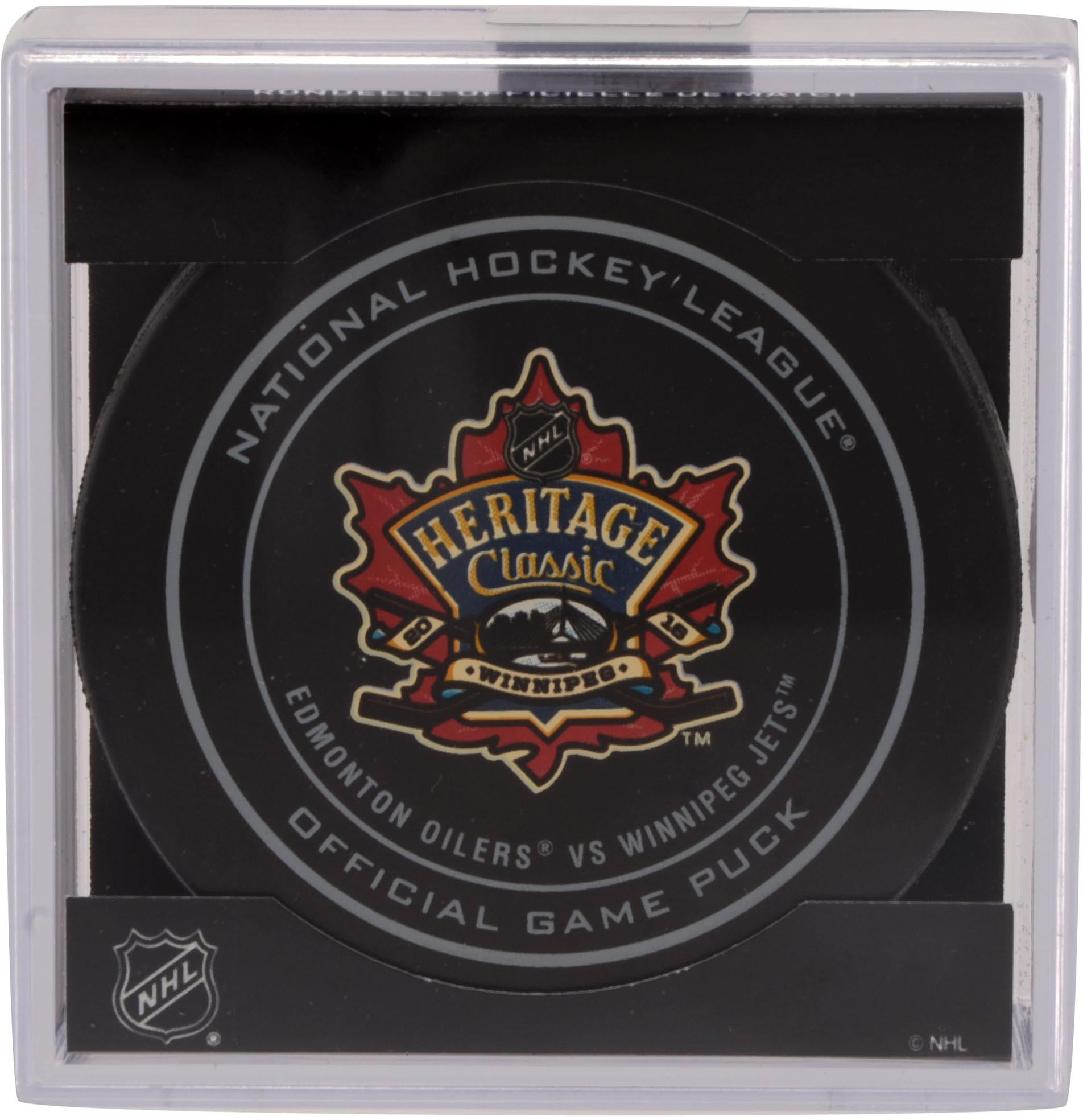 Edmonton Oilers vs. Winnipeg Jets 2016 NHL Heritage Classic Unsigned Official Game Puck