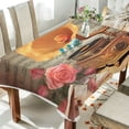 thumbnail image 4 of Wintage Poster Rectangle Tablecloth Waterproof Polyester Table Clothative Stain Resistant & Wrinkle Resistant Washable Table Cover for Dining Table/Party/Camping 54x54 Inch Decor Gift, 4 of 7