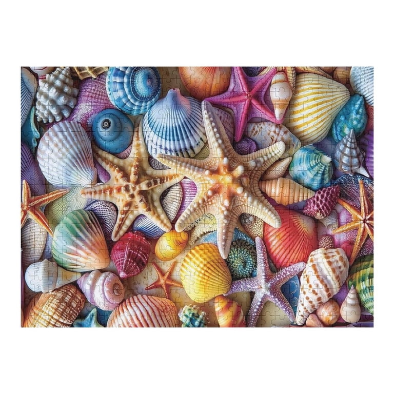 Seashell 500 Piece Puzzle for Adults Colorful Ocean Jigsaw Puzzle
