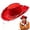 Red, variant on Adult Western Sheriff Costume Hat – Classic Cowboy Hat for Men & Women – 1950s Rancher Style, Brown