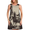 thumbnail image 1 of Fotbe Western Desert Cowboy Vestido de Verano sin Mangas para Mujer – Vestido Midi Línea A, Estilo Camiseta Floral, Vestido Playero Casual y Fluido, 1 of 7