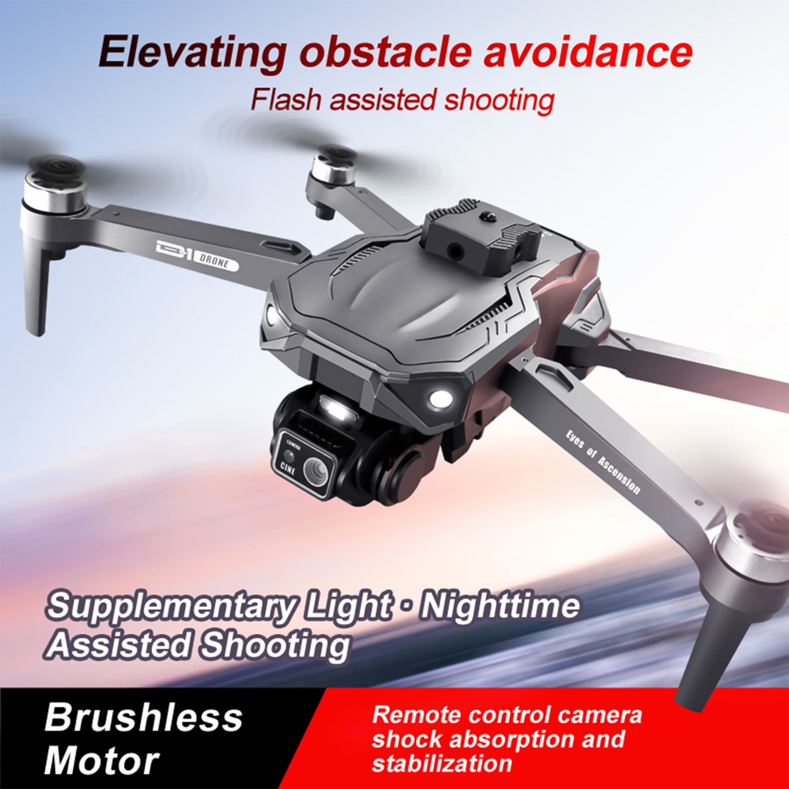 4K Camera Drone with Brushless Motors, Obstacle Avoidance and Dual Batteries for Long Flight, Foldable RC Quadcopter for Beginners