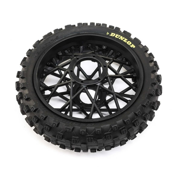 Losi Dunlop MX53 Rear Tire Mounted Black PM-MX LOS46005 RC Tire