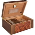 thumbnail image 5 of Humidor Supreme Amarone Desktop Cigar Humidor, High-Gloss Walnut, Mapa Burl Bubinga Wood, 5 of 6