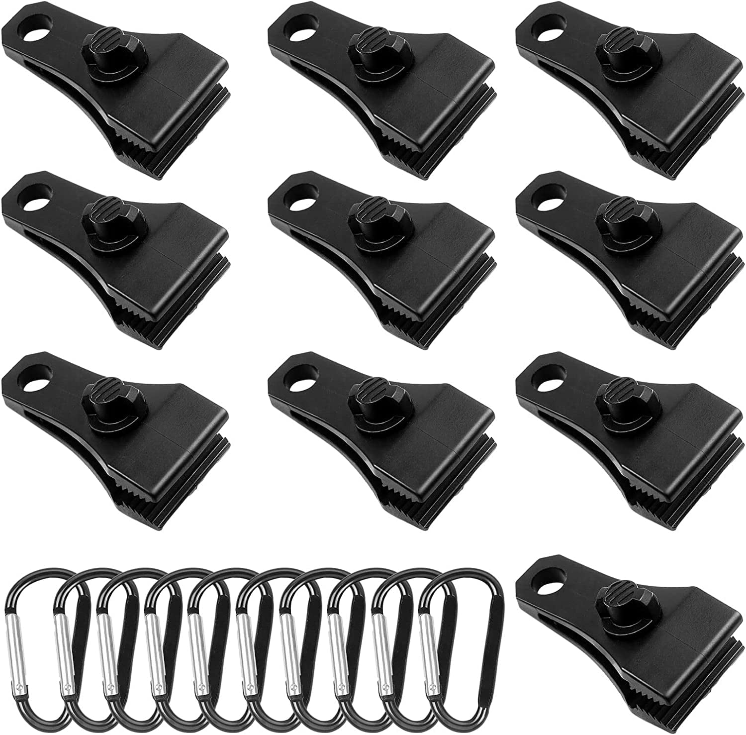 Tarp Clips with Carabiner Kit Heavy Duty Lock Grip Thumb Screw Camp