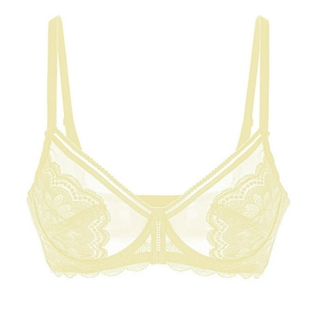 Powodzenia Women s Bra Full Coverage Lace Plus Size Tight Bra Full Cup Unlined Underwear - Champagne color
