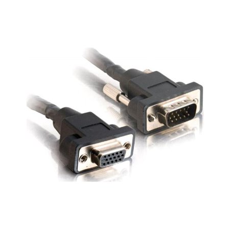 UPC: 0757120520948 | C2G 52094 Panel-Mount HD15 SXGA Male to SXGA Female Monitor Extension Cable  Black (3 Feet  0.91 Meters)