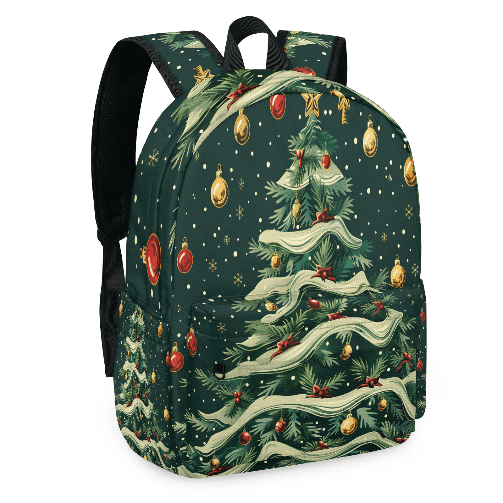 Herdesigns Christmas Backpack for Men Women, Lightweight Laptop Backpack 16.3 Inch Christmas Tree Casual Daypack for Travel Work Commuter
