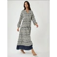 thumbnail image 3 of Printed Maxi Dress with Shirt Collar, 3 of 6