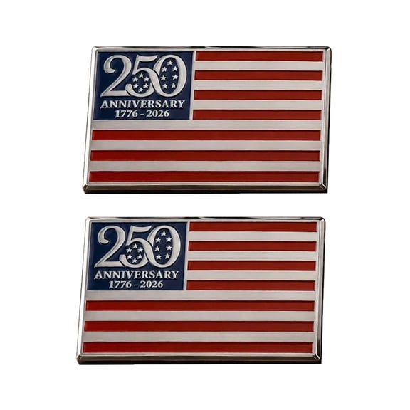 Luckky 250th Anniversary Flag Metal Emblem,Patriot Flag Edition 3D Metal Car Decal Emblems,1776–2026 America Patriotic Car Badge,for Vehicles Pickup Trucks SUV RV (2Pcs)