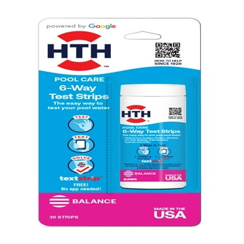 HTH Pool Care 6-Way Test Strips, Swimming Pool Water  Tester, 30 Strips