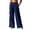 Blue-1, variant on Womens Casual Palazzo Pants Solid Color Baggy Wide Leg Pants With Pockets Ladies Autumn Everyday Trousers,L