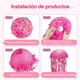 thumbnail image 4 of 4 Lámparas De Papel Redondas De 25cm, Pantalla De Decoración Belug, Rosa, 4 of 5