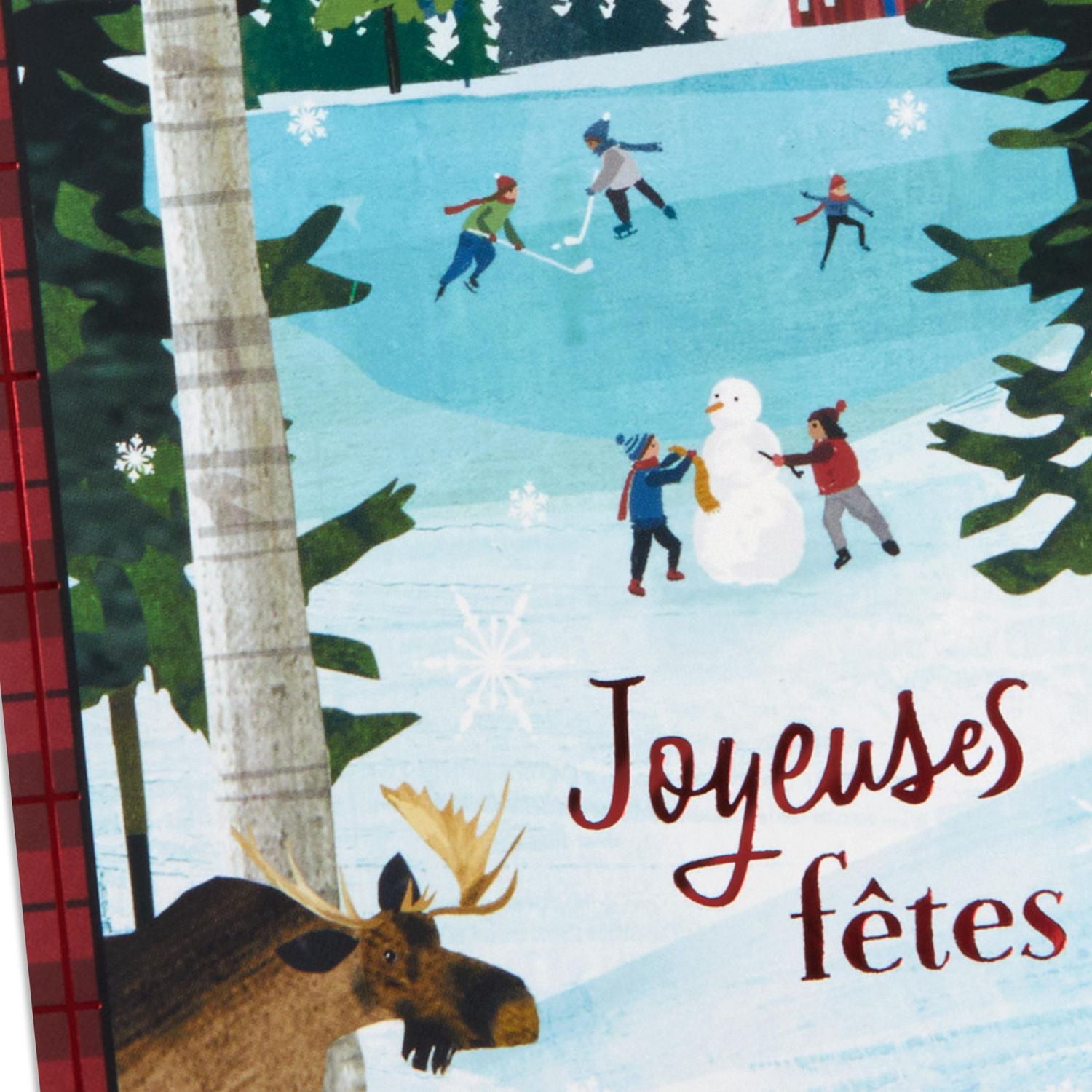 Image Arts French-Language Boxed Christmas Cards, Alpine Winter Fun (Pack of 28 Cards with Envelopes)