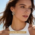 thumbnail image 4 of FindChic Hoop Earrings for Women Stainless Steel Rhombic Pattern Hoops Silver Hollow Tube Loop Earrings Birthday Christmas Jewelry Gifts Her Mom Wife Adults Ideas, 30mm, 4 of 9