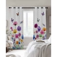 thumbnail image 2 of Spring Flowers Blackout Curtains 45 Inches Long, Kitchen Black Out Window Treatments, Watercolor Butterfly Dragonfly Daisy Country Thermal Insulated Lined Drapes for Small Window with Grommet 42"x45", 2 of 8
