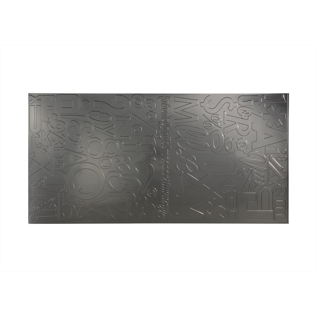 FASÄDE Easy Installation Alphabet Brushed Nickel Wall Panel (4' x 8' Panel)
