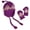 Purple, variant on N'Ice Caps Little Girls Baby Knit herpa Lined Hat Mittens Winter Set - Kids Toddlers Black