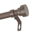 thumbnail image 3 of 1" Dia Faux Wood Curtain Rod 66-120 inch with Cassiel Finials - Dark Walnut, 3 of 3