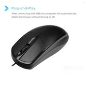 USB Wired Mouse Optical 1200 DPI Suitable for Laptop Notebook and PC Enhances Precision for Office and Gaming