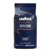 Lavazza Super Crema Whole Bean Coffee, Medium Espresso Roast, Arabica and Robusta Blend, 2.2 lb Bag
