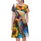 thumbnail image 1 of Balery Sunflower Turtle Vestidos sueltos de manga corta para mujer, vestidos de verano 2025, vestidos casuales de corte A con vuelo., 1 of 6