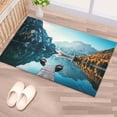 thumbnail image 6 of Landscape Rugs, Front Door Rugs, Dolomites Mountains Rugs, Boats on the Braies Lake in Dolomites Mountains Rug, View Rugs, Non Slip Rugs, 2.6'x4' - 80x120 cm, 6 of 8