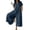 Blue#1, variant on Linen Jumpsuits for Women Solid Color Short Sleeve Wide Leg Jumpsuit with Pockets Loose Breathable Daily Wear Summer Casual Vacation Romper