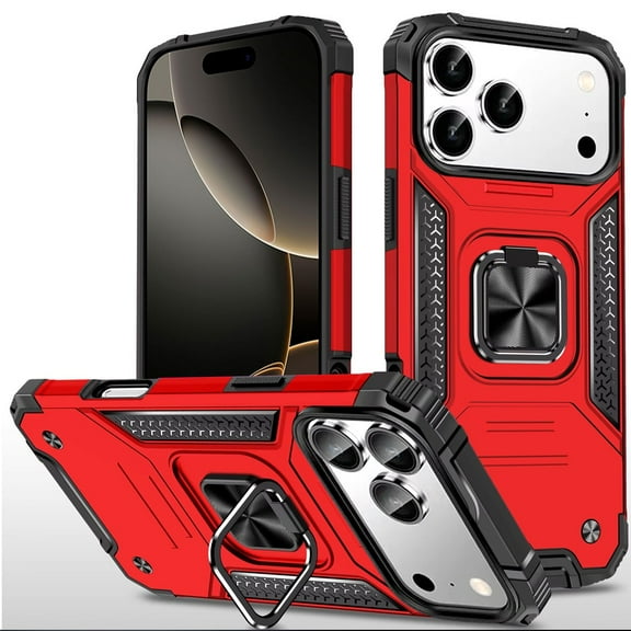 For iPhone 17 Pro Max Case Magnetic Kickstand Shockproof Cover   Tempered Glass