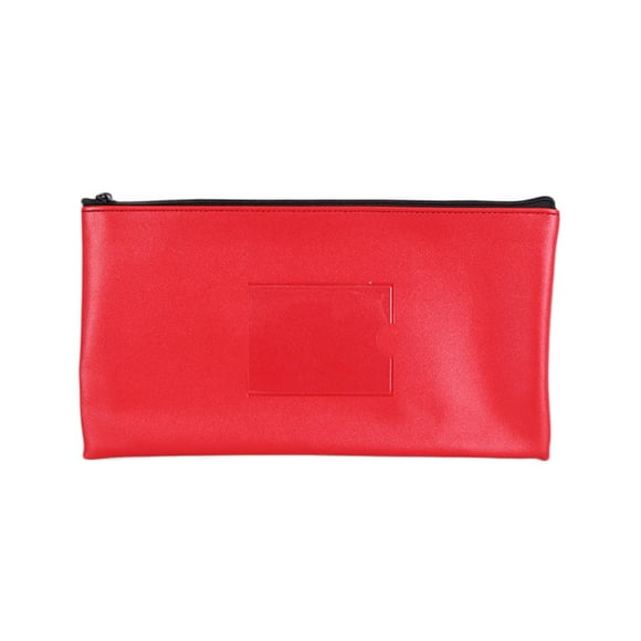 Billetera de cuero con ventana para tarjetas, bolsa de almacenamiento, bolsa de papelería, bolsa de depósito de cuero, neceser