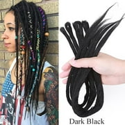 Benehair Dreadlock Extensions Full Head Pack Synthetic Dreads Faux Locs Crochet Hair Reggae Hair Locs Extensions 20inch Dark Black