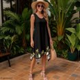 thumbnail image 2 of HELLHERO Side Pockets Summer Long Dresses, Tropical Floral Border Sleeveless Sundress Polyester Irregular Hem Summer Sleeveless Dress Tank, 2 of 8