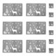 thumbnail image 1 of Injueey 12 unidades/juego de manteles de con temática navideña, posavasos para el hogar, restaurante, juego de almohadillas de PVC para comedor, B Kits de decoración para fiestas Gris Adular Injueey HA000267-04B, 1 of 6