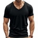 thumbnail image 1 of pstuiky camisetas de hombre, Camiseta de manga corta con cuello en V y ventilación de color liso para hombre ropa de hombre s, 1 of 8