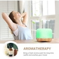 thumbnail image 3 of Homeweeks 500ml Essential Oil Diffuser, Quiet Aromatherapy Mist Diffusers for Essential Oils, Wood Grain Ultrasonic Oil Diffuser with Remote Control,Timer, 7 Colors Light for Bedroom Office, 3 of 8
