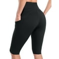 thumbnail image 5 of Sociala Women's Knee Length High Waisted Bike Shorts With Side Pockets Workout Athletic Running Shorts, 5 of 8