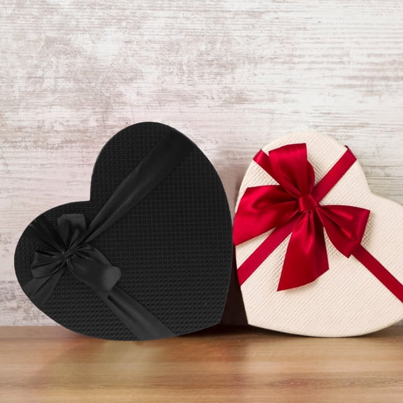 Luxshiny 1Pc Black Heart Shaped Box Durable Storage Case for Birthday Festival Packaging