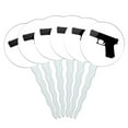 thumbnail image 1 of Handgun Weapon Black on White Cupcake Picks Toppers - Set of 6, 1 of 1